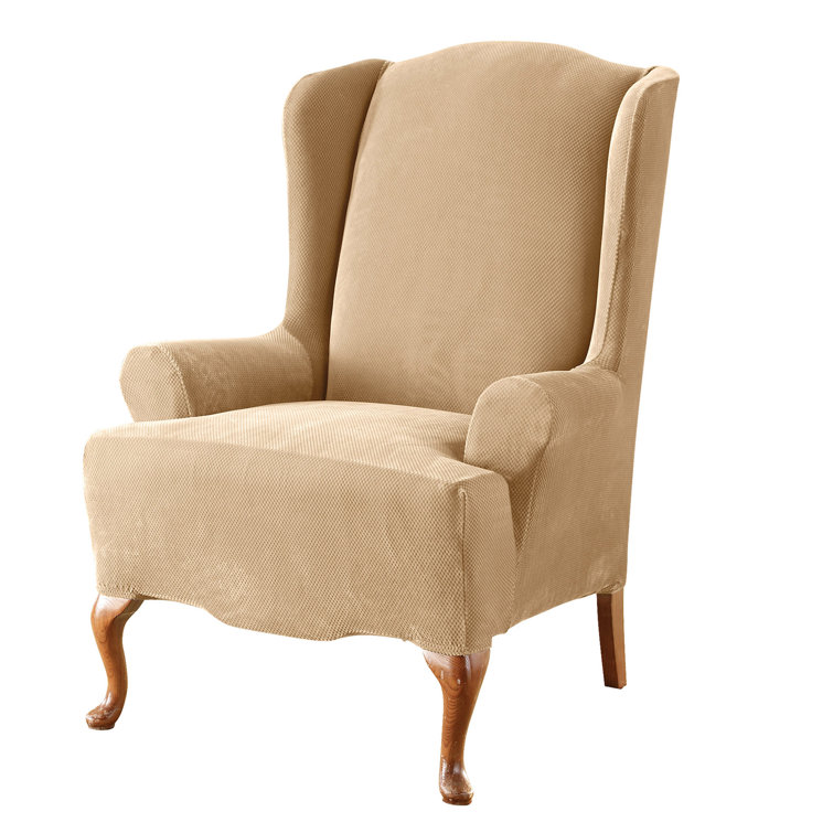 Sure Fit Stretch Pique TCushion Wingback Slipcover & Reviews Wayfair